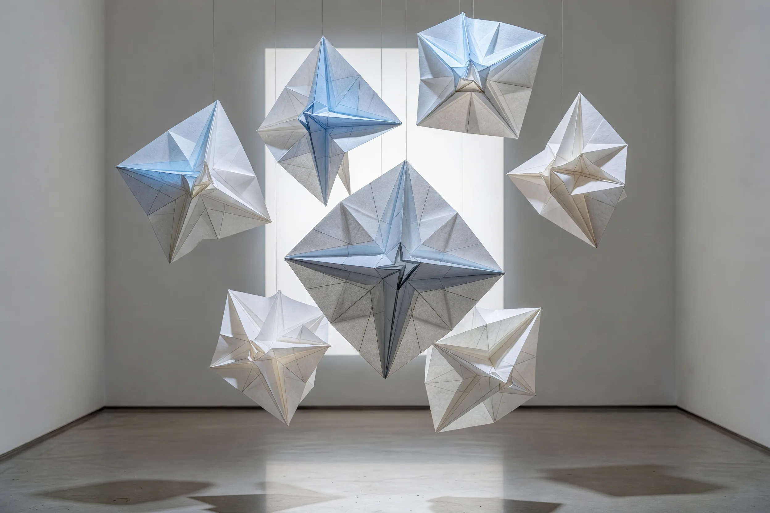 折り重なる紙の彫刻作品